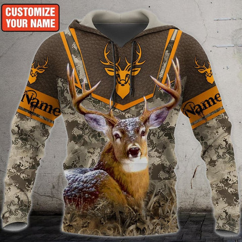 Maxcorners Personalized Name Deer Hunting Pattern V2 All Over Printed Unisex Shirt