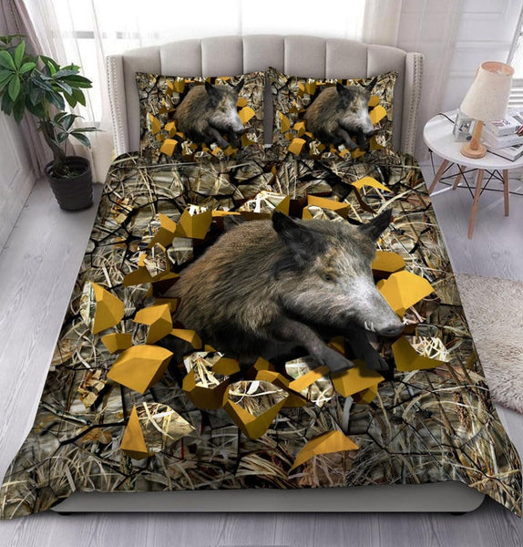 Maxcorners Boar Wall All Over Printed Bedding Set