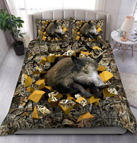 Maxcorners Boar Wall All Over Printed Bedding Set