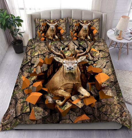 Maxcorners Deer Hunting Wall Art All Over Printed Bedding Set