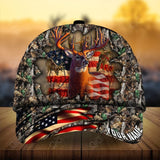 Maxcorners Best Cracked Flag Deer Hunting Personalized Hats 3D Multicolored