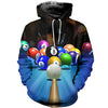 Maxcorners Customized Name Billiards Black And White 3D All Over Printed Clothes