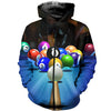 Maxcorners Customized Name Billiards Black And White 3D All Over Printed Clothes
