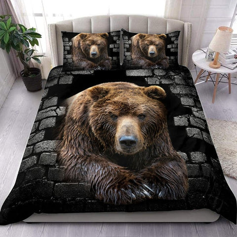 Maxcorners Bear Wall Hunting All Over Printed Bedding Set