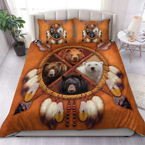 Maxcorners Four Bears Dreamcatcher Hunting All Over Printed Bedding Set