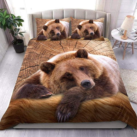 Maxcorners Cute Bear Hunting All Over Printed Bedding Set