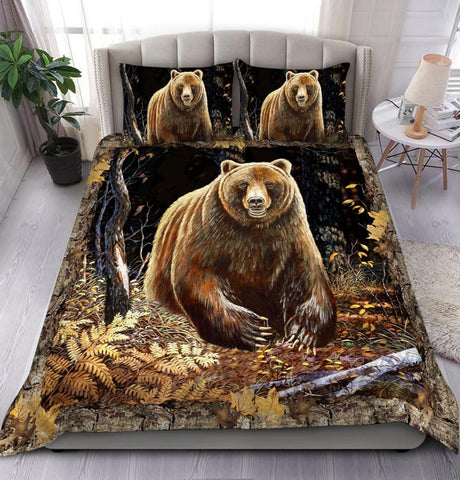 Maxcorners Bear Art Forest Hunting All Over Printed Bedding Set