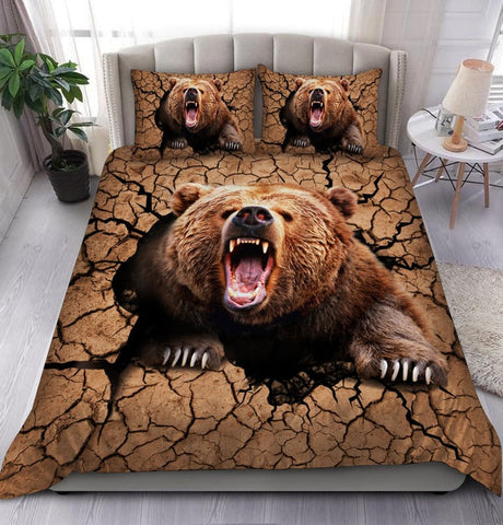 Maxcorners Bear Crack Art Hunting All Over Printed Bedding Set