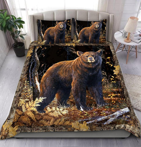 Maxcorners Bear Forest Hunting All Over Printed Bedding Set
