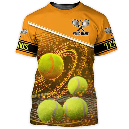 Maxcorners Custom 3D Print Tennis Shirt Men Women, Tennis Player Tee Shirt