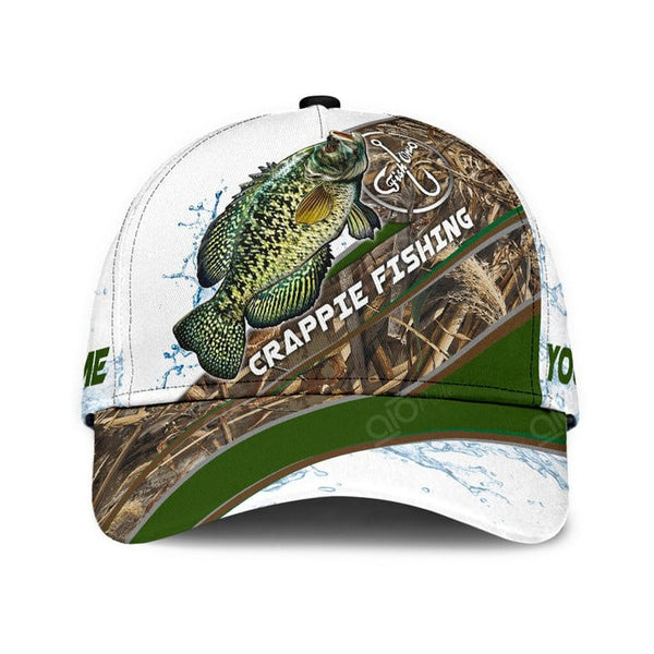 Maxcorners Custom Text Crappie Fishing Hook 3D Cap