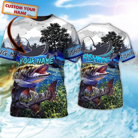 Maxcorners Fishing Customize Name 3D Shirts