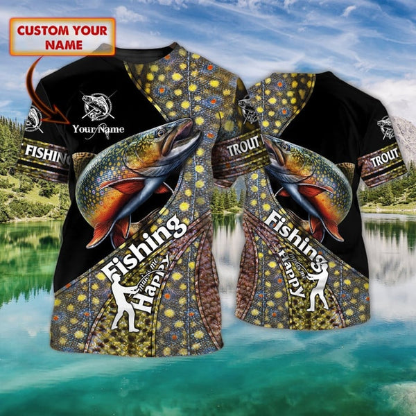 Maxcorners Trout Fishing Customize Name 3D Shirts