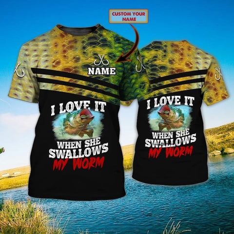 Maxcorners Bass Fishing Customize Name 3D Shirts