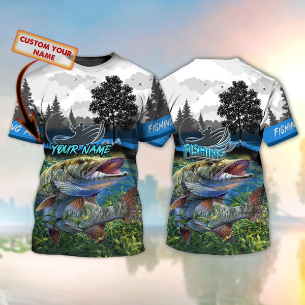 Maxcorners Fishing Customize Name 3D Shirts