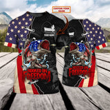 Maxcorners Fishing Hooked On Freedom Customize Name 3D Shirts