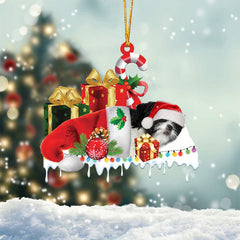 MAXCORNERS PIT BULL MERRY CHRISTMAS HANGING ORNAMENT