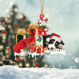 MAXCORNERS BLUE ROAN COCKER SPANIEL MERRY CHRISTMAS HANGING ORNAMENT