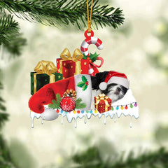 MAXCORNERS PIT BULL MERRY CHRISTMAS HANGING ORNAMENT