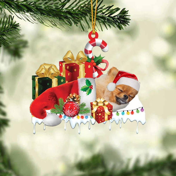 MAXCORNERS PUG MERRY CHRISTMAS HANGING ORNAMENT