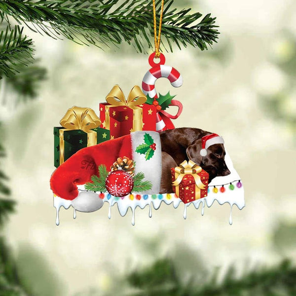 MAXCORNERS DOBERMAN MERRY CHRISTMAS HANGING ORNAMENT