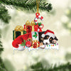MAXCORNERS BLUE ROAN COCKER SPANIEL MERRY CHRISTMAS HANGING ORNAMENT