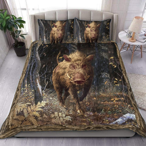 Maxcorners Boar Hunting Forest All Over Printed Bedding Set