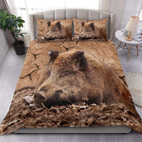 Maxcorners Boar Hunting Love All Over Printed Bedding Set