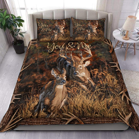 Maxcorners Deer Hunting All Over Printed Bedding Set