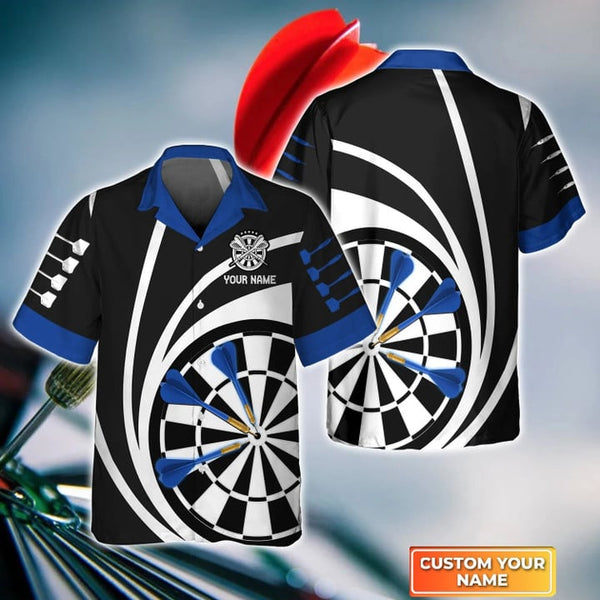 Maxcorners Darts Whirly Customized Name 3D Hawaiian Shirt