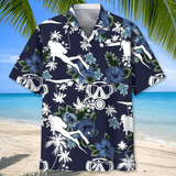 Maxcorners Scuba Diving Blue Nature Colorful Hawaiian Shirt