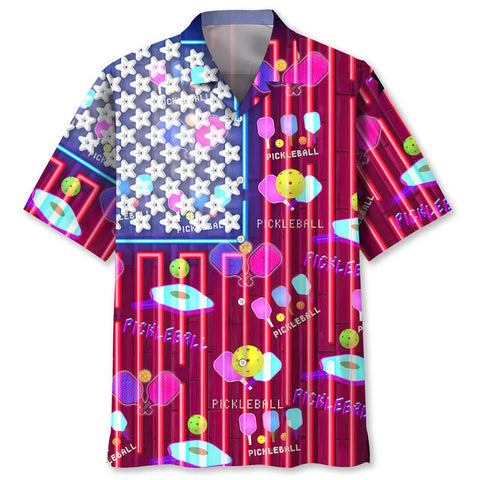 MaxCorners Pickleball Neon 3D Hawaiian Shirt