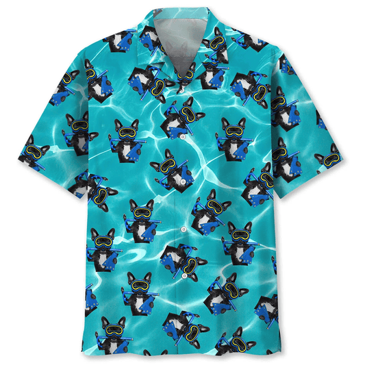 Maxcorners Scuba Diving Mask Dog Colorful Hawaiian Shirt
