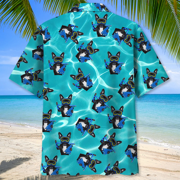 Maxcorners Scuba Diving Mask Dog Colorful Hawaiian Shirt