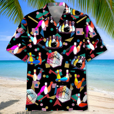 Maxcorners Bowling Colorful Hawaiian Shirt