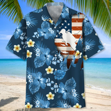Maxcorners Scuba Diving USA Blue Colorful Hawaiian Shirt