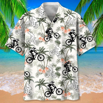 Maxcorner MOUNTAIN BIKE TROPICAL TREE HAWAIIAN SHIRT