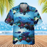 Maxcorners Scuba Diving Light Ocean Pocket Colorful Hawaiian Shirt