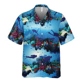 Maxcorners Scuba Diving Light Ocean Pocket Colorful Hawaiian Shirt