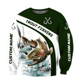 Maxcorners TROUT GONE Fishing 3D Hoodie