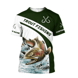 Maxcorners TROUT GONE Fishing 3D Hoodie