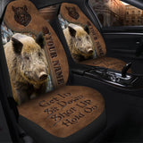 Maxcorners Personalized Name Boar Hunting Hold on Funny Car Seat Covers