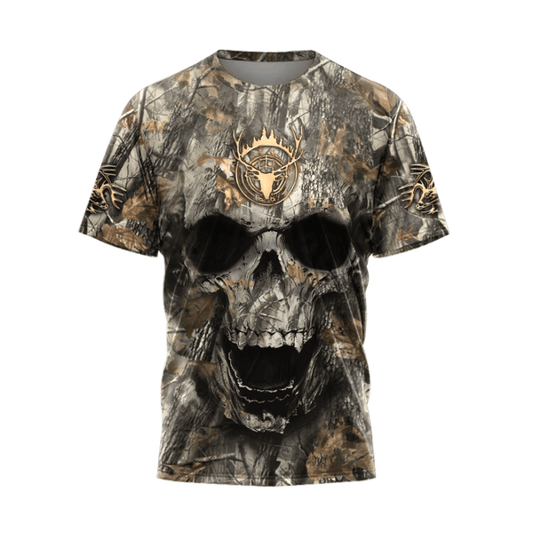 Maxcorners Deer Skull Hunting Custom Name Shirt 3D All Over Printed Clothes