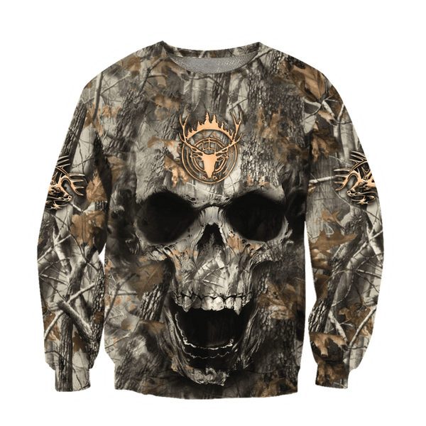 Maxcorners Deer Skull Hunting Custom Name Shirt 3D All Over Printed Clothes