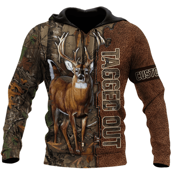 Max Corner PERSONALIZED DEER HUNTING Leather Pattern 2 All Over Printed Shirt Gift For Hunter