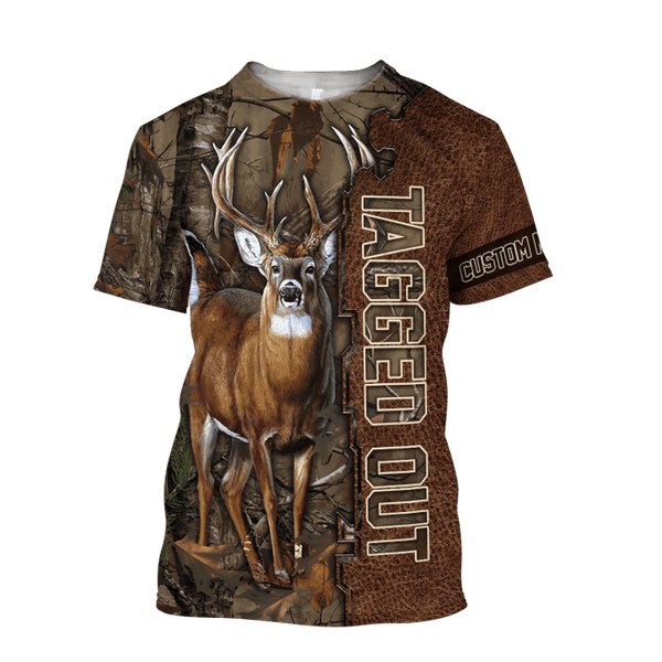 Max Corner PERSONALIZED DEER HUNTING Leather Pattern 2 All Over Printed Shirt Gift For Hunter