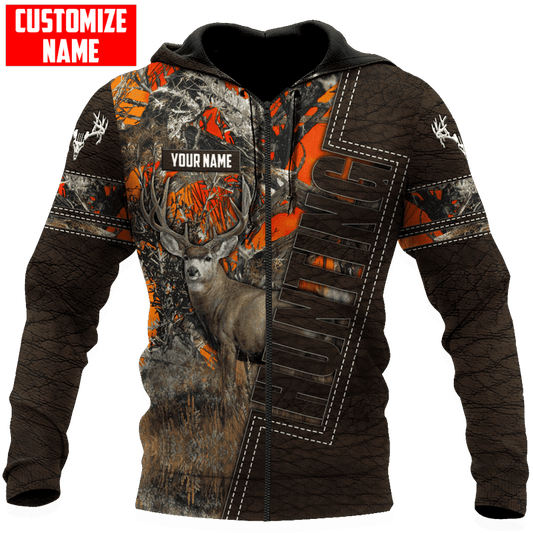 Max Corner PERSONALIZED DEER HUNTING Leather Pattern 1 All Over Printed Shirt Gift For Hunter