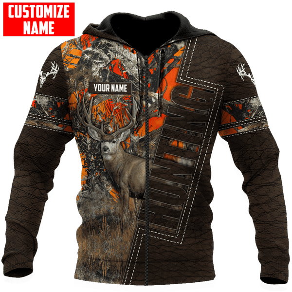 Max Corner PERSONALIZED DEER HUNTING Leather Pattern 1 All Over Printed Shirt Gift For Hunter