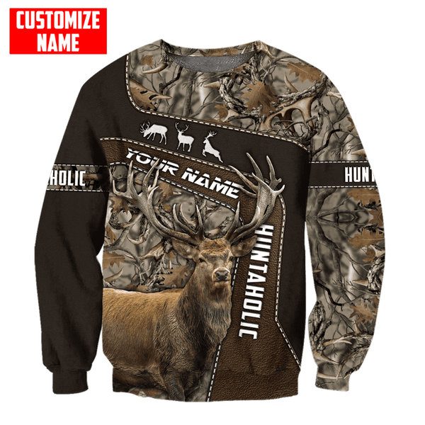 Max Corner PERSONALIZED DEER HUNTING Leather Pattern All Over Printed Shirt Gift For Hunter