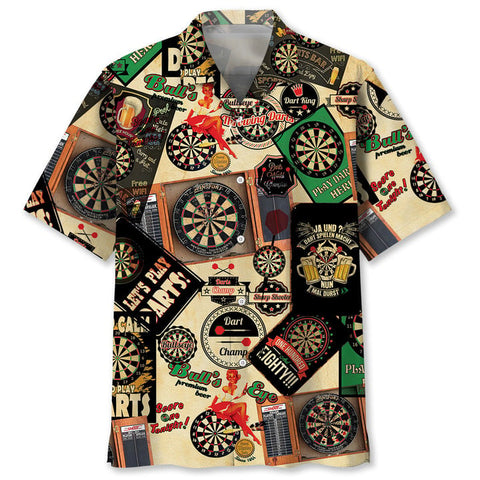 Maxcorners Darts Vintage 3D Hawaiian Shirt